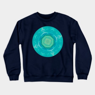 LOTUS MANDALA, TURQUOISE PATTERN DESIGN, BLUE AND GREEN MANDALA Crewneck Sweatshirt